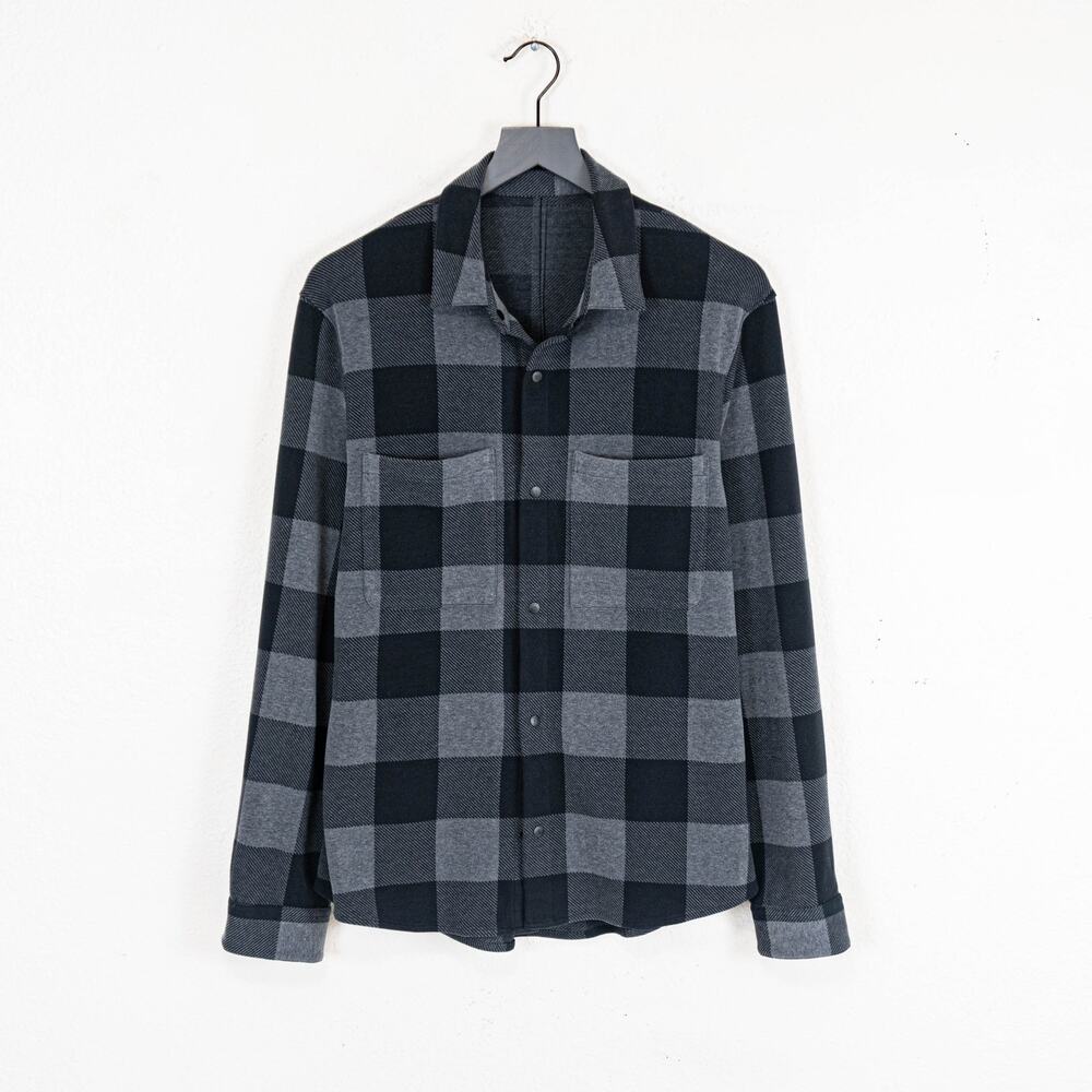Lululemon Men's Mason's Peak Flannel Over Shirt Black Gray check M